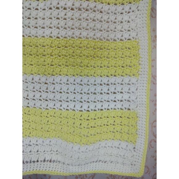 Handmade Knitted/Crocheted Striped Baby Blanket - Picture 5 of 12
